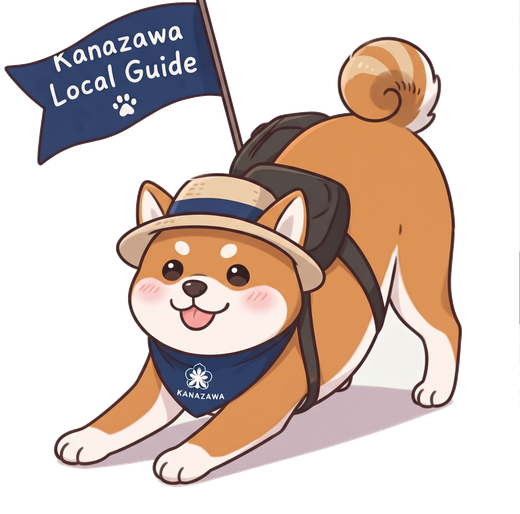 Yuri's Shiba Inu mascot lying down and looking up, as if inviting you in