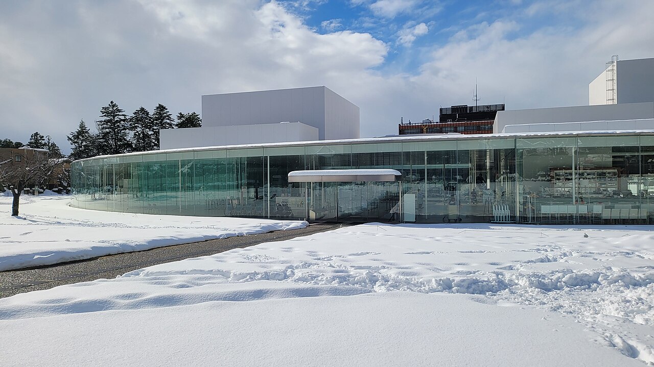 The round, glass-walled 21st Century Museum of Contemporary Art in Kanazawa