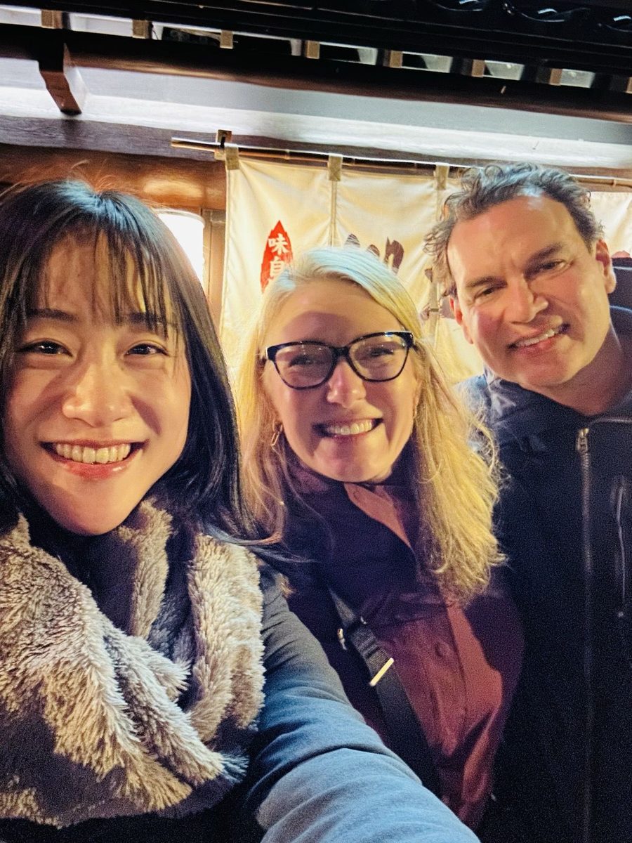 Yuri with guests in Kanazawa